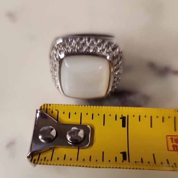 18KGP Sterling Silver | Mother Peal Ring Sz 7 - Picture 7 of 9